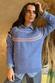 Greta Fair Isle Knit Denim